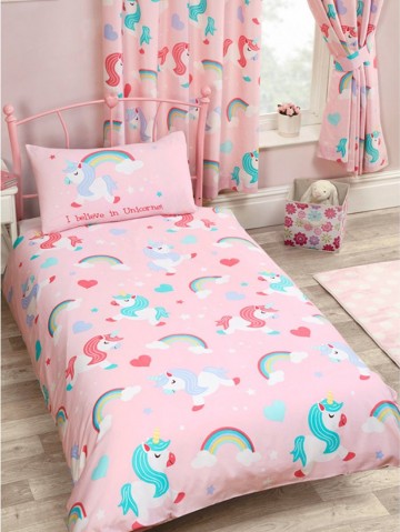 Eenhoorn dekbed roze