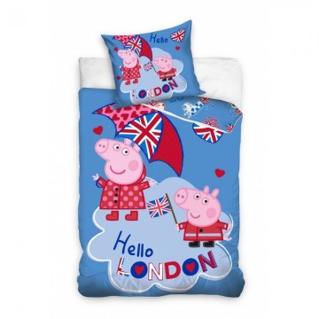 Peppa pig hello londen dekbedovertrek