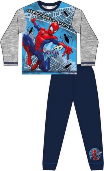 Spiderman pyjama grijs met blauw