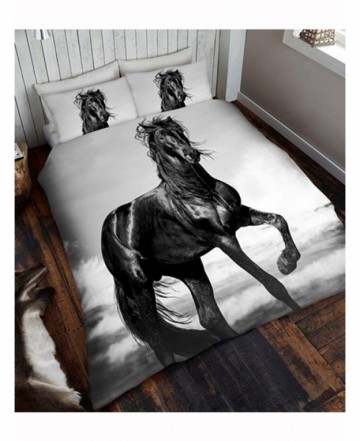 Zwart paard dekbed 1