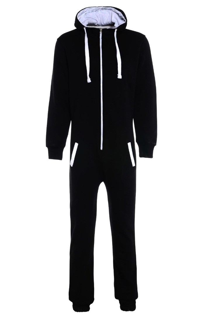 verdieping Afspraak Toelating Joggingstof onesie - maat 122/128 t/m 158 - zwart - Onesies maat 92 t/m 158  - www.karaktershop.nl